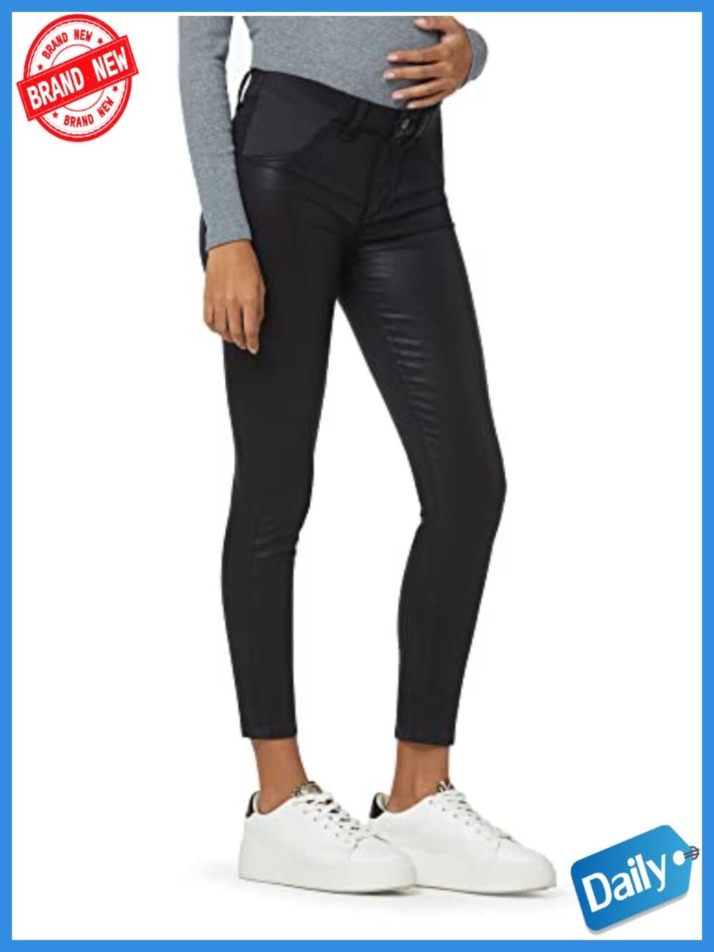 Maternity Skinny Jeans Mid Rise Ankle Length Stretch Denim